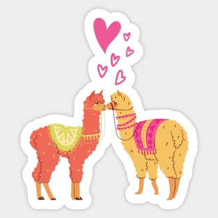 Cute Will You Be My Llamentine Romantic Animal Pun for Valentines Sticker